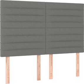vidaXL Κρεβάτι Boxspring με Στρώμα Σκούρο Γκρι 140x190 εκ. Υφασμάτινο