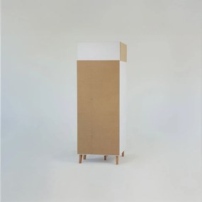 Γωνιακή Ντουλάπα Timmy Λευκό-Γραφίτη-Γκρι 71.3x71.3x199cm