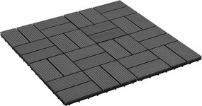 vidaXL Πλάκα Κατασκευής 22 pcs Μαύρο 30 x 30 cm WPC