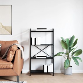 vidaXL Βιβλιοθήκη Μαύρη δρυς 60 x 30 x 118 εκ Επεξεργασμένο ξύλο