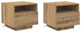 vidaXL Κομοδίνο 2 pcs artisan δρυς 40 x 39 x 37 εκ Επεξεργασμένο ξύλο