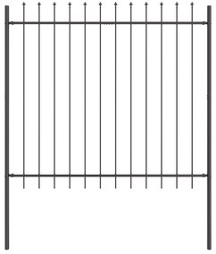 vidaXL Φράχτης κήπου  με αιχμητή κορυφή, Γκρι, 13,6x1,5 μ, Χάλυβας