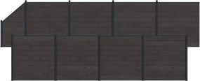 vidaXL Πάνελ Φράχτη 9 pcs WPC και Αλουμίνιο Μαύρο
