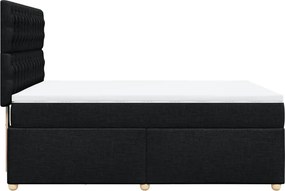 vidaXL Κρεβάτι Boxspring με Στρώμα Μαύρο 140x200 εκ. Υφασμάτινο