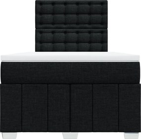vidaXL Κρεβάτι Boxspring με Στρώμα Μαύρο 120x200 εκ. Υφασμάτινο