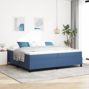 vidaXL Κρεβάτι Box Spring Μπλε 200x200 εκ Από Βελούδινο Ύφασμα