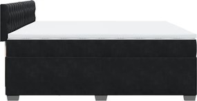 vidaXL Κρεβάτι Boxspring με Στρώμα Μαύρο 200x200 εκ. Βελούδινο