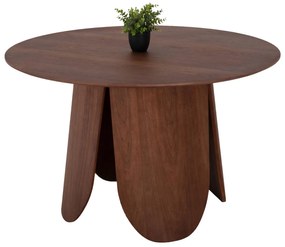 DINING ROUND TABLE DENTY  MDF WITH OAK VENEER-WALNUT COLOR Φ120x75Hcm.