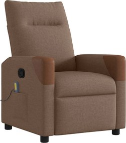 vidaXL Πολυθρόνα Μασάζ Ανακλινόμενη Καφέ Υφασμάτινη