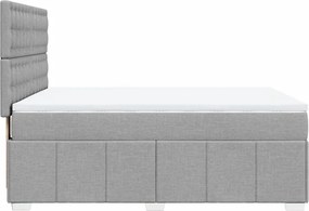 vidaXL Κρεβάτι Boxspring με Στρώμα Ανοιχτό Γκρι 140x190 εκ. Υφασμάτινο