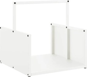 vidaXL Ράφι Καυσόξυλων Λευκό 40x40x40 εκ. Χάλυβας ψυχρής έλασης