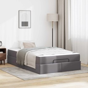vidaXL Σκελετός κρεβατιού με στρώμα Άλλο 2 pcs Γκρι PVC
