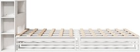 vidaXL Κρεβάτι Βιβλιοθήκη Χωρίς Στρώμα Λευκό 120x200 εκ Μασίφ Πεύκο