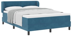vidaXL Κρεβάτι με Στρώμα  Σκούρο Μπλε 140x200 εκ Βελούδο