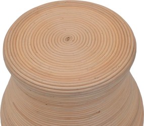 Σκαμπό Bulaten Inart rattan σε φυσική απόχρωση Φ45x45εκ