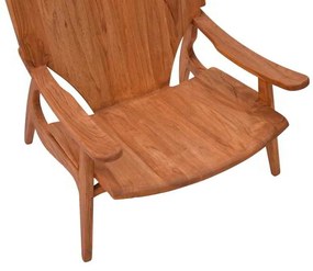 Πολυθρόνα Brazin pakoworld φυσικό teak ξύλο 72x71x77εκ
