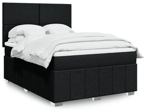 vidaXL Κρεβάτι Boxspring με Στρώμα Μαύρο 160x200 εκ. Υφασμάτινο