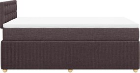 vidaXL Κρεβάτι Boxspring με Στρώμα Σκούρο Καφέ 120x190 εκ Υφασμάτινο