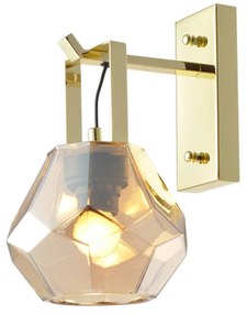 Φωτιστικό Τοίχου V371481WA Amber Metal, Glass