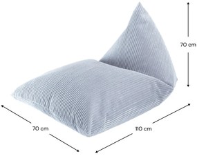 Πουφ Lounger Υφασμα Κοτλε Ανοιχτό Μπλε