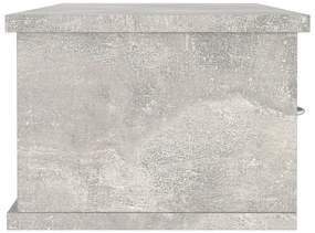 vidaXL Ράφι Τοίχου με Συρτάρια Γκρι Σκυροδ. 88x26x18,5 εκ. Επεξ. Ξύλο