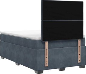 vidaXL Κρεβάτι box spring με στρώμα Σκούρο Γκρι 120 x 200 cm Βελούδο