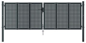 Πύλη Κήπου Ανθρακί 300 x 125 εκ. Ατσάλινη - Ανθρακί