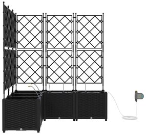 vidaXL Ζαρντινιέρες κήπου Μαύρο 120 x 120 x 142 cm Ατσάλι
