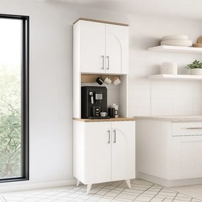 Megapap Έπιπλο Κουζίνας Kalira 2 Λευκό - Rota Oak 60x40x196εκ.