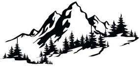 Διακοσμητικό Τοίχου Mountain 279ENZ1787 67x30cm Black Wallity Μέταλλο