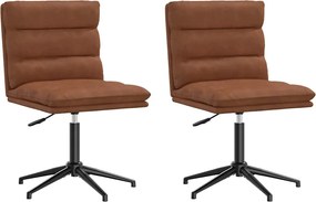 vidaXL Πολυθρόνες Τραπεζαρίας 2 τεμ. Καφέ Δερματίνη