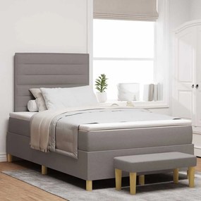 vidaXL Κρεβάτι με ελατήρια με στρώμα Taupe 120 x 200 cm ύφασμα