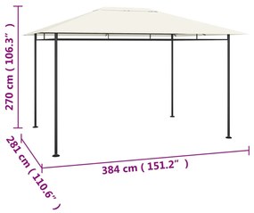 vidaXL Κιόσκι Κρεμ 384x281x270 εκ. 180 γρ./μ²