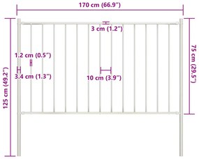 vidaXL Πάνελ Περίφραξης Λευκό 1,7x0,75 μ. Ατσάλι Ηλεκτρ. Βαφή + Στύλοι