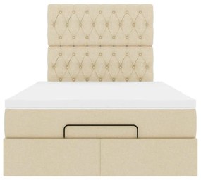 Οθωμανικό κρεβάτι με στρώμα Cream 120x190 cm Ύφασμα - Κρεμ