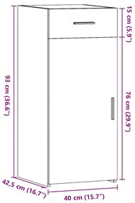 Ντουλάπι Καφέ Δρυς 40x42,5x93 εκ. Επεξεργασμένο Ξύλο - Καφέ