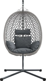 vidaXL Κρεμαστή καρέκλα αυγό ανθρακί και γκρι 104 x 100 x 191 εκ