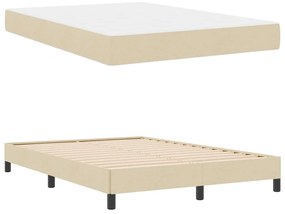 vidaXL Κρεβάτι με ελατήρια Άλλο Κρεμ 140 x 200 cm ύφασμα