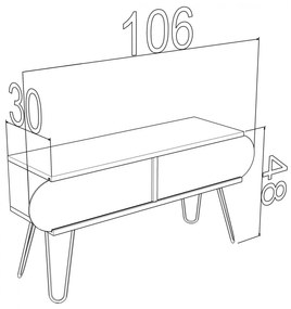 ΕΠΙΠΛΟ ΤΗΛΕΟΡΑΣΗΣ ΜΕΛΑΜΙΝΗΣ DIANE  SONAMA ΕΚΡΟΥ 106x30x48Y εκ.