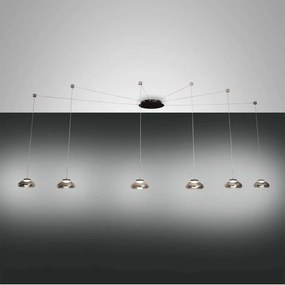 Φωτιστικό Οροφής Led Arabella 3547-46-126 Transparent Grey Fabas Luce Μέταλλο,Γυαλί