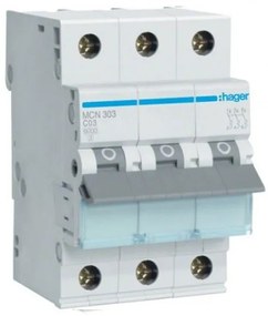 Αυτόματη Ασφάλεια C 6Ka 3x3Α MCN303 Hager MCN303