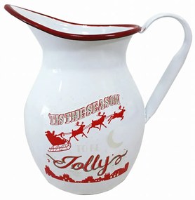 Artekko Artekko Xmas Pitcher Λευκή Μεταλλική Κανάτα με Κόκκινα Σχέδια (19x12x17)cm 742-2515