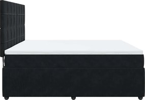 vidaXL Κρεβάτι Boxspring με Στρώμα Μαύρο 180x200 εκ. Βελούδινο