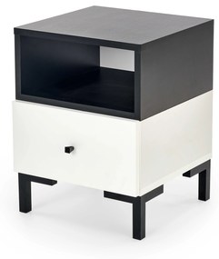 SILVIA bedside table, white - black DIOMMI V-PL-SILVIA-SZAFKA_N-BIAŁY/CZARNY