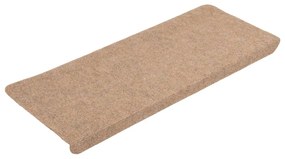 vidaXL Πατάκια Σκάλας Αυτοκόλλητα 15 τεμ. Μπεζ 65x24,5x3,5 εκ.