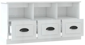 vidaXL Έπιπλο Τηλεόρασης Γυαλ. Λευκό 100x35x50 εκ. Επεξεργασμένο Ξύλο