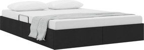 vidaXL Κρεβάτι Οθωμανικού Τύπου Μαύρο 140 x 190 cm ύφασμα