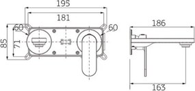 Orabella Aspen 10436 Black Matt - Εντοιχιζόμενη μπαταρία νιπτήρα