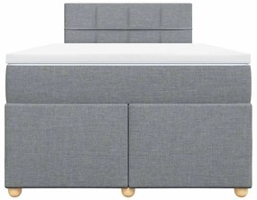 vidaXL Κρεβάτι Boxspring με Στρώμα Ανοιχτό Γκρι 120x190 εκ. Υφασμάτινο