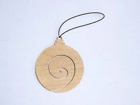 Intra απο ξύλο plywood 3mm-4mm πάχος – Σπειροειδής Χριστουγεννιάτικη μπιχλιμπίδι 45x50 cm INTRAVECTRY-MY545425